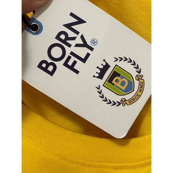 Born Fly yellow graphic short sleeves t shirt size Medium - Picture 4 of 7